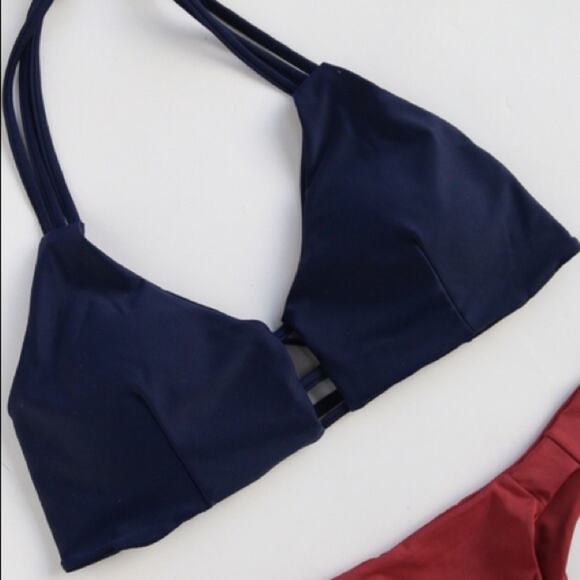 Ladder Cutout Bikini Halter Top Only - Picture 1 of 5